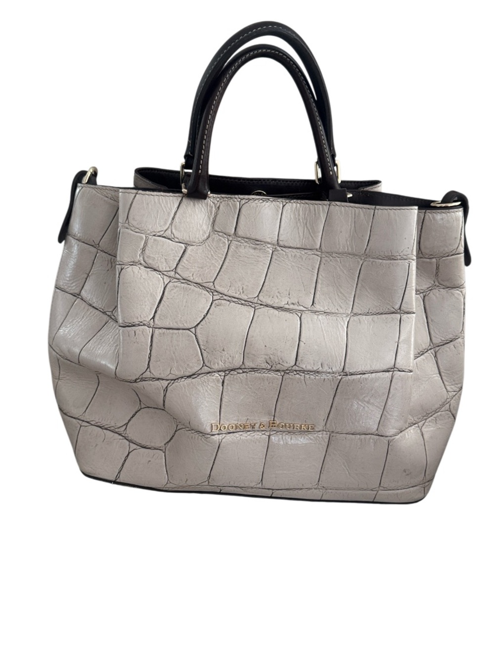 DOONEY & BOURKE Denison Flynn Satchel/Tote Bag Taupe Croc Leather